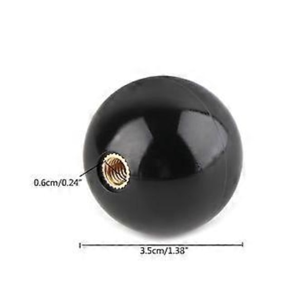 35mm Rund Plåt Topp Bollhuvud TopBall Bat Topp Boll Passar för SANWA ZIPPY (Svart)