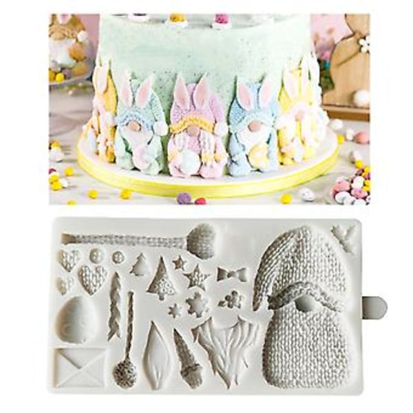 Silikone Fondantforme Chokoladeforme Geléforme Mousseform Gnome Formet