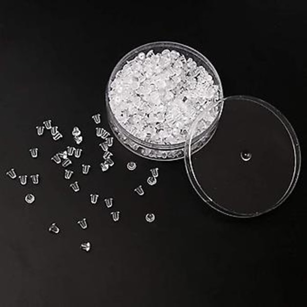 800 Pak Silicone Ørepropper, Transparente Sikkerhedsbakker til Øreringe til DIY Udskiftning