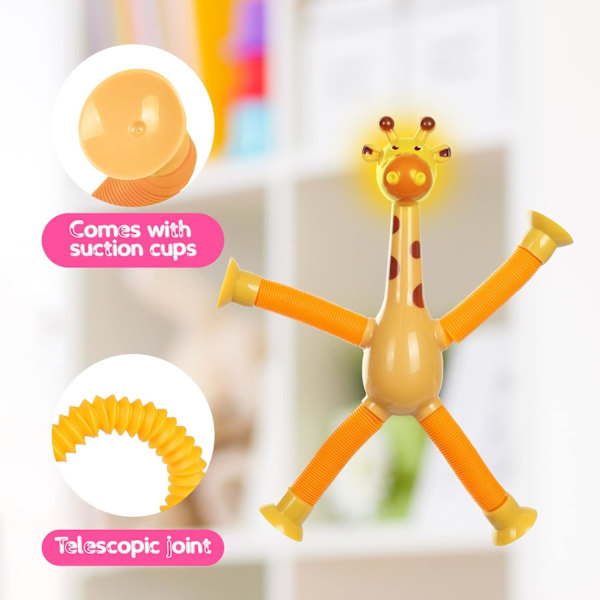 LED Teleskopisk Suggekopp Giraff Leke, 4 Stykker Giraff Leke Sens