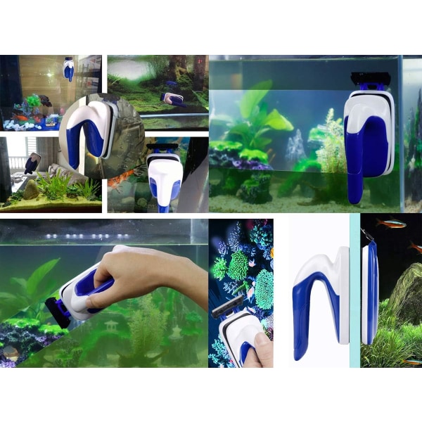 Magnetisk rengöringsborste för akvarium, akvarieglasborste l Magneter