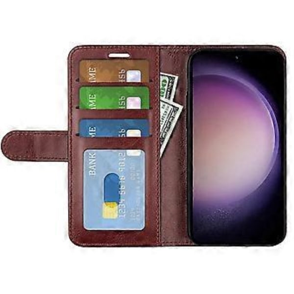 Til Samsung Galaxy S23 FE Anti-kollision Telefonetui PU Læder Pung Stativ Cover (Style D)