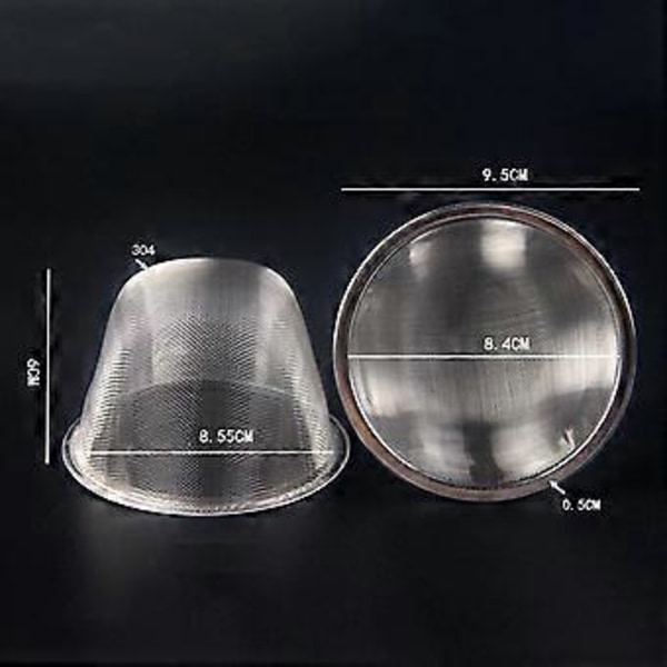 Te-infusionskande Filterindsats, Genanvendelig Metalnet Si Løsbladste Si til Kaffe, Juice, Ingredienser Suppe (9,5 CM)