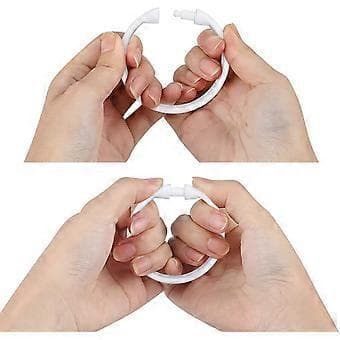 Duschdraperiringar - 12-pack - Plastduschdraperikrokar O-formade ringar glider lätt på duschstången (vit)