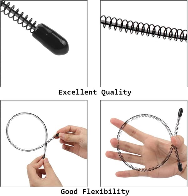 6 st elastiska hårband för män, unisex metallhårband, vågigt hår