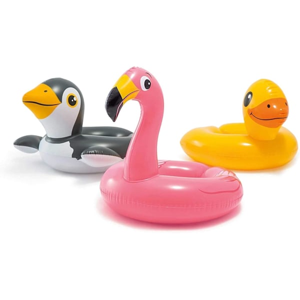 3-pack - Djurhuvud Split Ring Pool Floats Bundle*