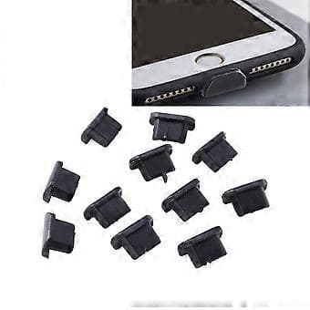 10 stk. Støvprop til mobiltelefon opladerport til iPhone 7/8 7 Plus/8Plus (Sort)