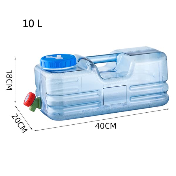 Vattendunk, 10L vattenbehållare med kran, campingvattentank med handtag, vattendispenser med kran, dricksvattendunk, camping, dryck