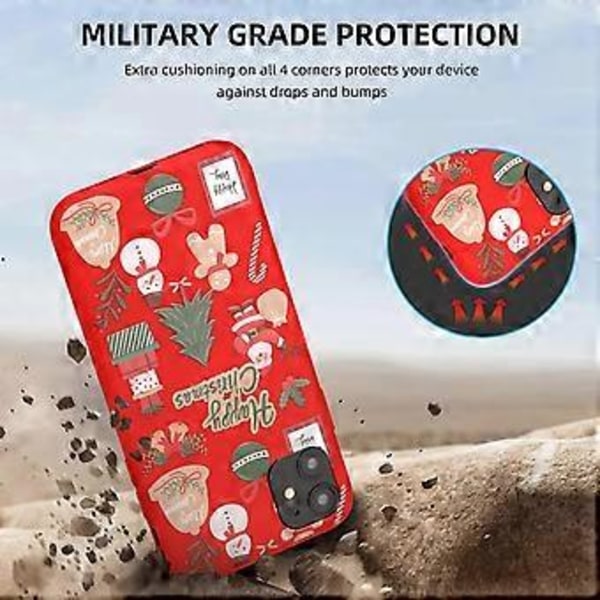 iPhone 13 Cover, Blød TPU Julemand Julegave Rød Beskyttende Cover til iPhone 13, Julemand