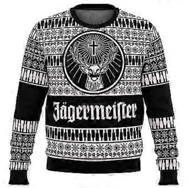 Bebetter Jagermeister Grim Jultrøje Trøje Mænds 3d Sweatshirt Topper Efterår Og Vinter Tøj A (1 L)