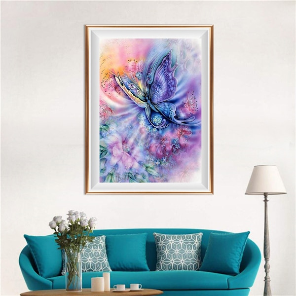 30x40 cm 5D DIY Diamantmaleri, Blomster, DIY Diamant S