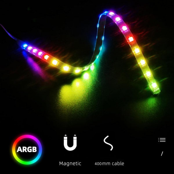 15,7 tommers 5V magnetisk ARGB-stripe ARGB Aura Sync PC LED-stripe for datamaskin chassisdekorasjon