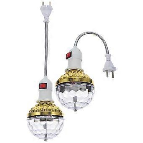 2 Set Små Diskokula Plug In Discolampa E27 Sockel Stämningsbelysning EU-kontakt