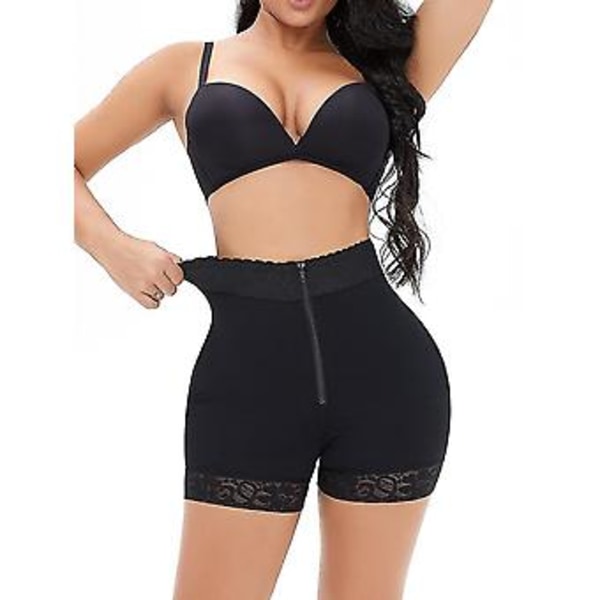 Dam Plus Size Skinny Waist Hip Raise Byxor Spets Stretch Shapewear Byxor ( )