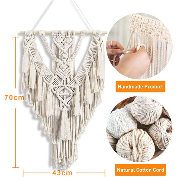Sininen unelma Macrame seinävaate, Afaneep Suuri seinäkoriste