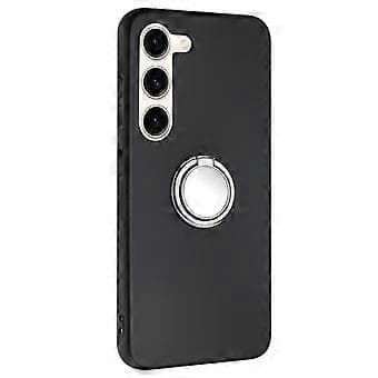 Stötsäkert Bakstycke Kompatibelt För Samsung Galaxy S23+ TPU Matt Mobilskal med Ringstativ (Silver)