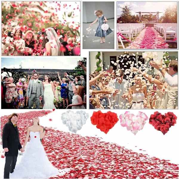1000 x Konstgjorda Rosblad Rosor Blommor Konfetter, Romantisk