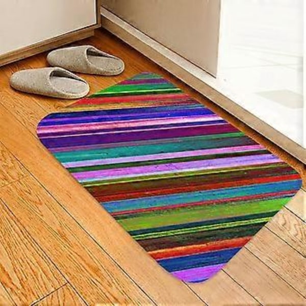 Liukumaton imukykyinen lattiamatto ovimatto kotiin eteiseen olohuoneeseen värikäs ristikkäiskuvio (40*60cm)