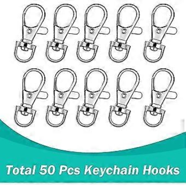 100 stk. Premium drejelige karabinhager med nøgleringe. Metal lanyard nøglering kroge ( )