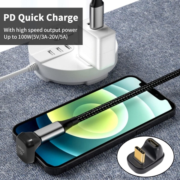 2-pakkaus 40 Gbps:n USB-C-sovitin, USB-C-uros naarasjatkoliitin tukee