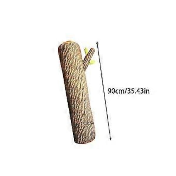 Dekorativ Träkudde och Plyschleksak Kudde Kastkudde Träskivor Sitskudde Lång Kudde Soffa Kudde Rund Stump Golvkudde (90cm Ginkgo)