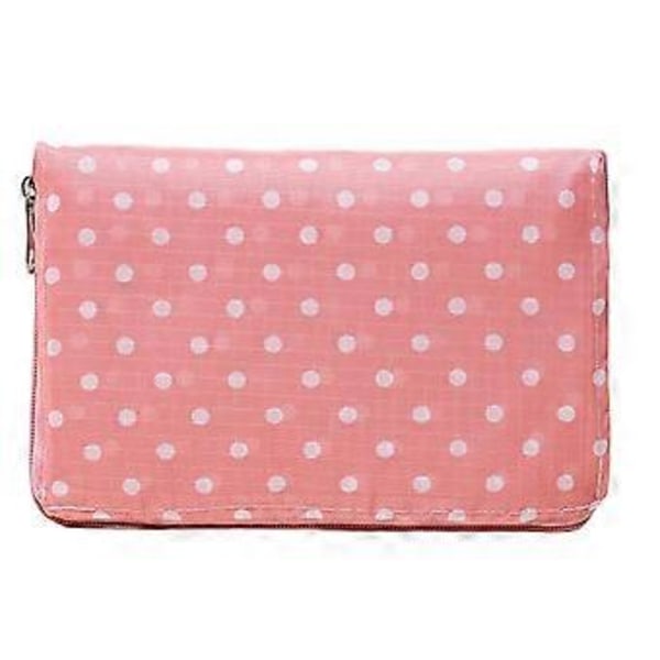 Indkøbstaske med håndtag, lynlåslukning, nem adgang, stærk bæreevne, foldbar indkøbstaske af wallet-typen, supermarkedsforsyning (Pink)