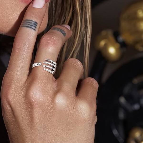 Tumring Slang Räv Ring Justerbar Öppen Ring för Kvinnor Män