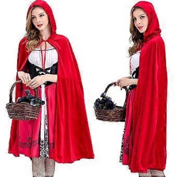 Aikuisen Punaisen Ratsastajan Hupun Asuste Prinsessamekko + Huppu Viitta Halloween Asut Cosplay Hieno Pukeutuminen Joulujuhliin (L)