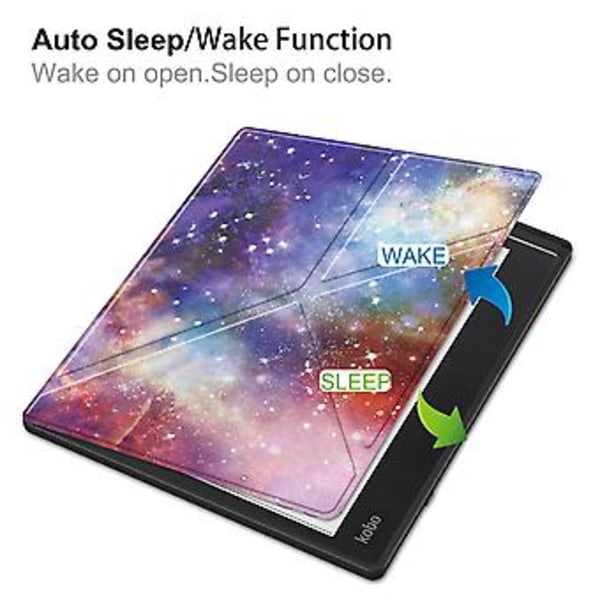 Målat Läder Smart Tabletfodral För Kobo Elipsa 2E (Vintergatan)