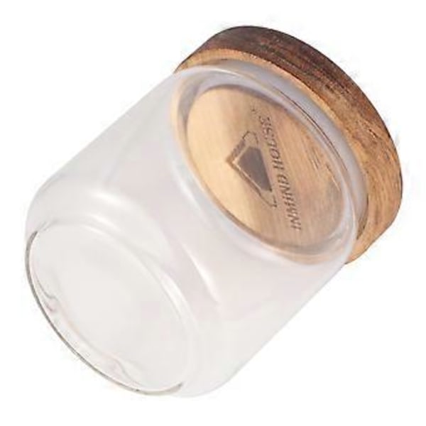 500ML Godisburk med Trälock Högt Borosilikat Transparent Glas Förvaringstank Portabel Matbehållare för Spannmål (9x10.5cm Flaska med eller utan LOGO för Ra