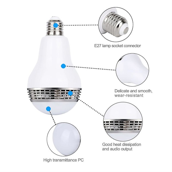E27 3W Bluetooth Älykäs RGB-LED-Lamppu Langaton Musiikkikaiuttimella