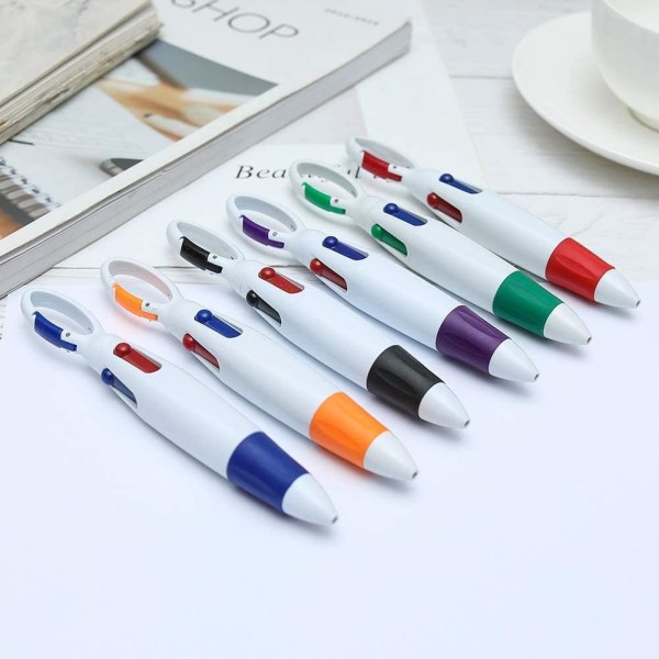 24 Pieces Shuttle Pens, 4 in 1 Multicolor Pens Retractable Ballpo