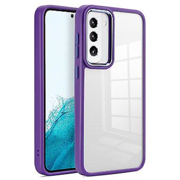 Klar akrylmyk TPU-etui for Samsung Galaxy S23 5G (Mørk lilla)