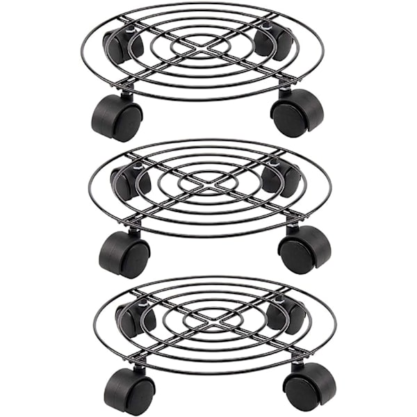 Plantevogn 3 stk x Diameter 11\" Coaster Flower Roller Trans