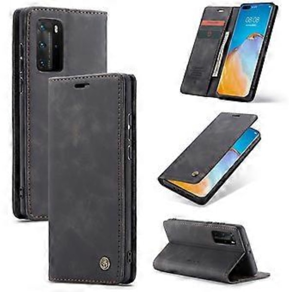 CASEME 013 Serie til Huawei P40 Pro Foldbar Stativ PU Læder Cover Wallet Telefon Case (Style A)