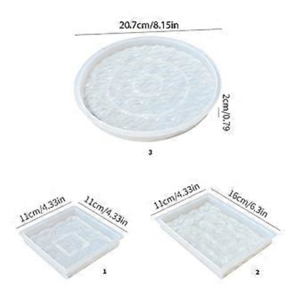 Vatten Ripple Kopp Mat Epoxy Form Flexibel Silikonform för Konstnärliga Hemdekorationer Bänkskiva Underlägg Tillverkningsform (kvadratisk)