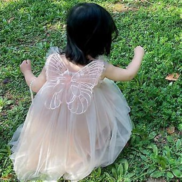 15% RABATT Barnklänning Mesh Hängselkjol Prinsesskjol födelsedags pompadourkjol fjärilsvingar Fékjol (100 Påfågelblå)