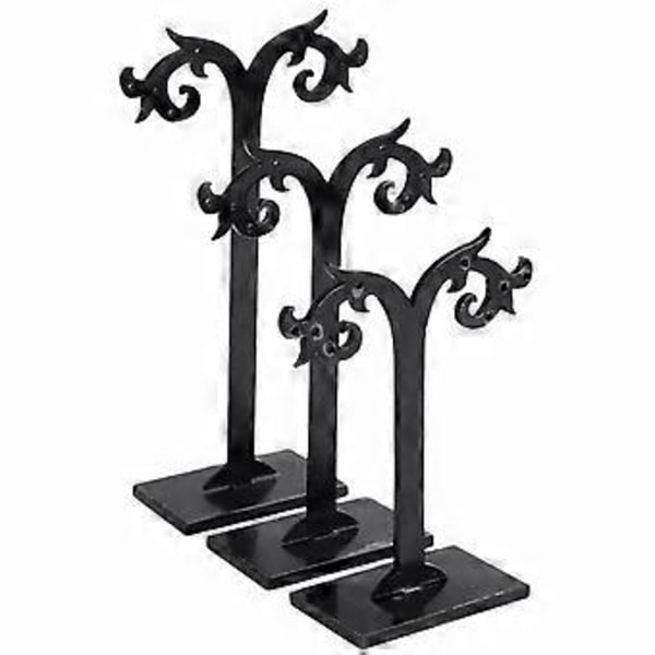 3 st/Set Akryl Örhängen Ställ Hållare T-form Öronstift Display Rack Smyckesorganisatör (Svart)