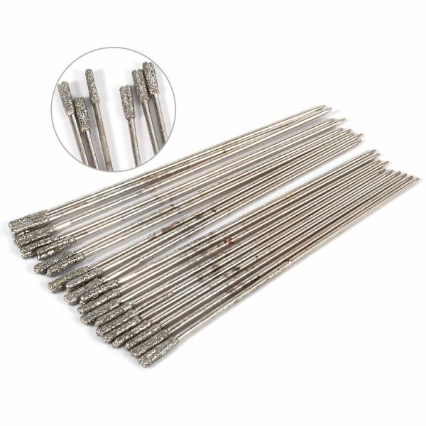 Smyckesborr (2-2,1 mm) - 20 st/förpackning 1 mm belagda diamantborr för lapidär, solida borrnålar, Ag