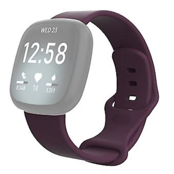 Fitbit Versa 3 / Sense -silikoniranneke, koko: L (Tummanvioletti)