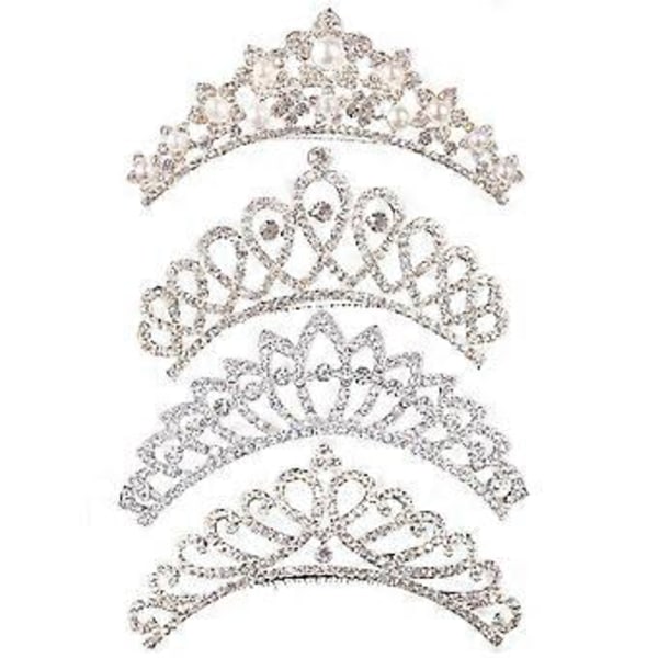 Mini Prinsessan Kruunu Kampa Rhinestone Lasten Hiusten Kampa Kiiltävä Helmi Pääkoriste Syntymäpäivä Hiusten Koriste Koristeelliset Hiusten Tarvikkeet Tytöille (tyyli 6)