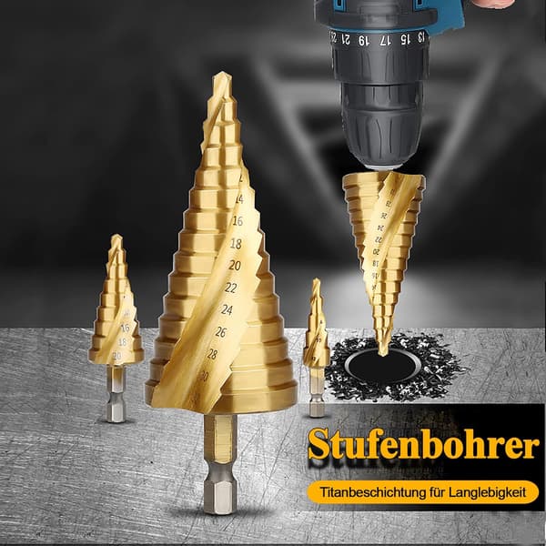 Trin Drill Bit 4 til 20 mm, HSS Konisk Drill Bit Til Metal, Træ, Plast
