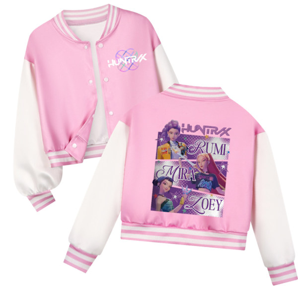 K-Pop Devil Hunter Barn Cropped Baseballjacka Set, Vardagskläder 160cm