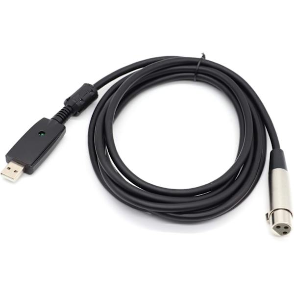USB Han til XLR Hun Kabel 3-polet Konverter Studiokabel Lydkabel Stik Adapter til In