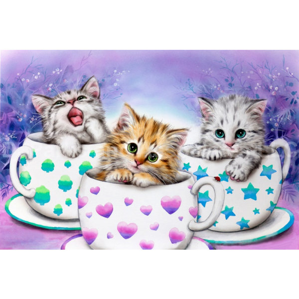 30 × 40 Thé tasse de poche chat diamant peinture (30 * 40, 1 pc