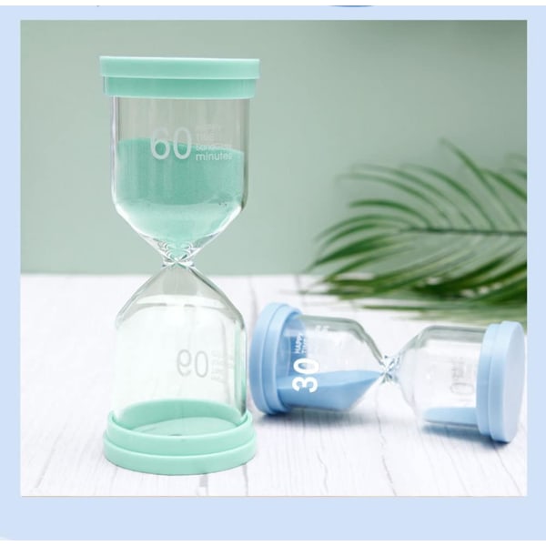 Sandglas Timer 60 minuter Grön Timglas sandklocka för barn c