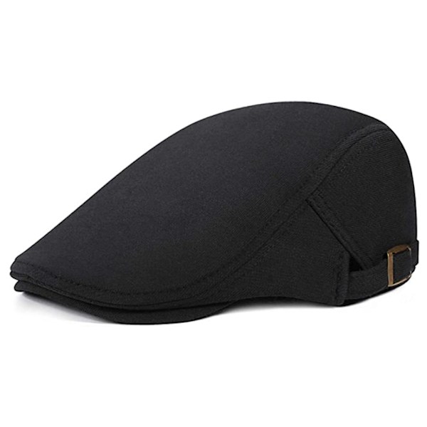Peaked Cap Herr Flat Cap Svart Körning Cabbie Jakt Flat Cap Newsboy Cap, Svart