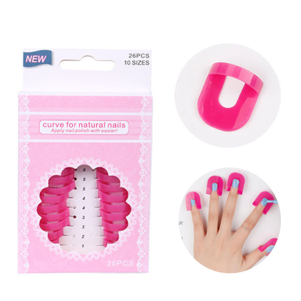26 st/set Ros Röd Nagelkonst Spill Proof DIY Nagelkonst Protector Sp