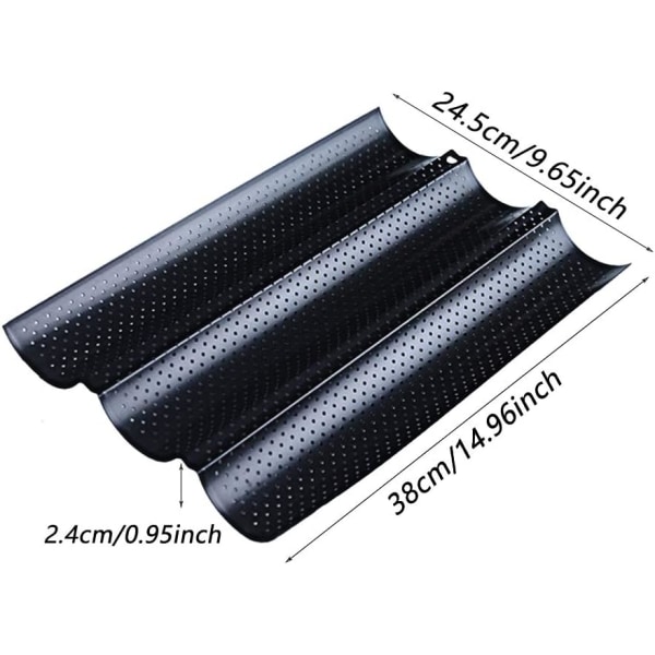 Fransk brødform Non-stick perforert baguetteform Brødform Fransk