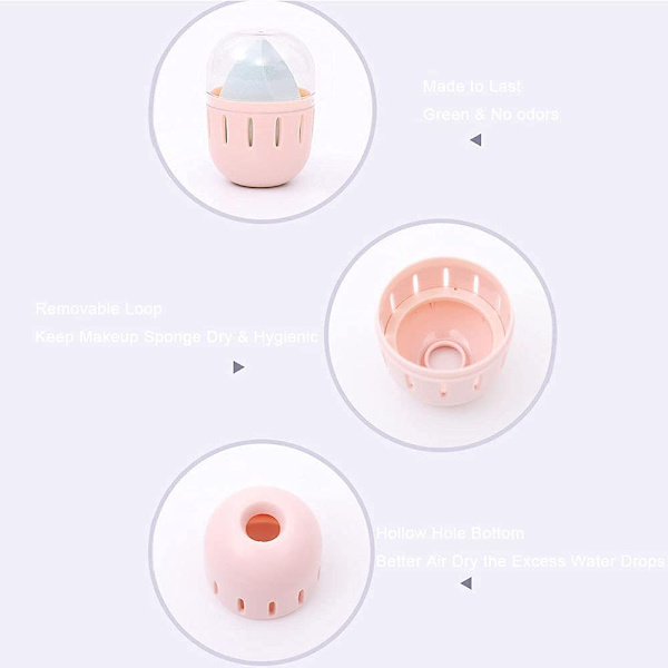 Makeup Svamp Holder Skønhed Kosmetik Æg Svamp Organizer Case wi